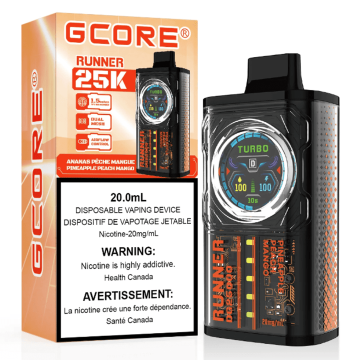 GCORE Runner 25K Disposable Vape - Pineapple Peach Mango 20mg / 25000 Puffs Steinbach Vape SuperStore and Bong Shop Manitoba Canada