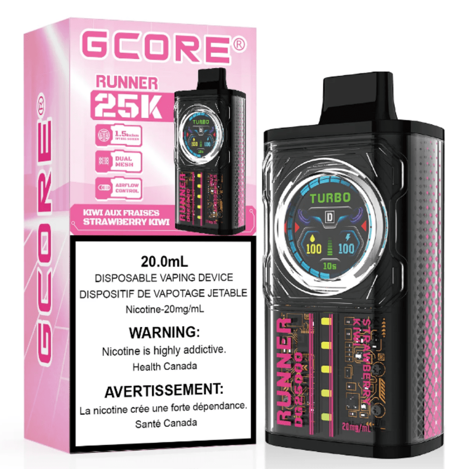 GCORE Runner 25K Disposable Vape - Strawberry Kiwi 20mg / 25000 Puffs Steinbach Vape SuperStore and Bong Shop Manitoba Canada