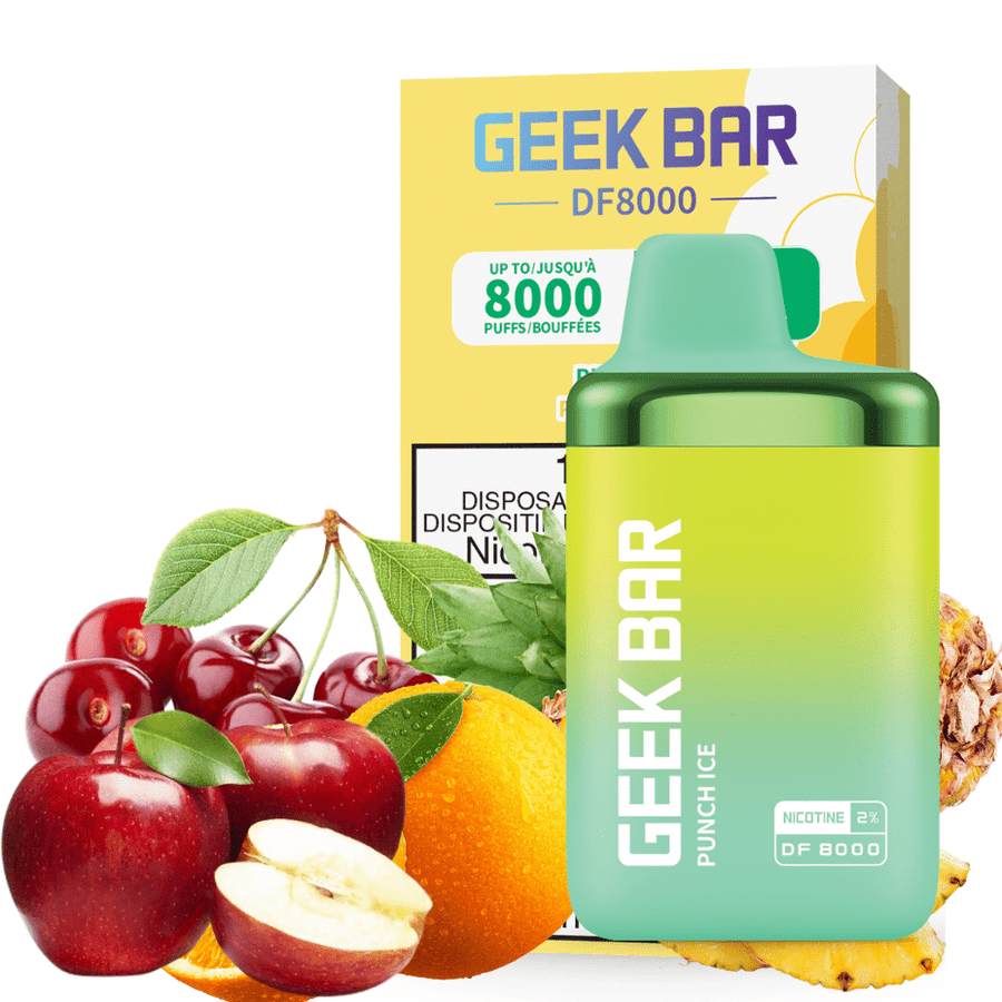 Geek Bar Geek Bar DF8000 Disposable Vape-Strawberry Mango Ice-Vape SuperStore Geek Bar DF8000 Disposable Vape-Punch Ice 8000 Puffs / 20mg