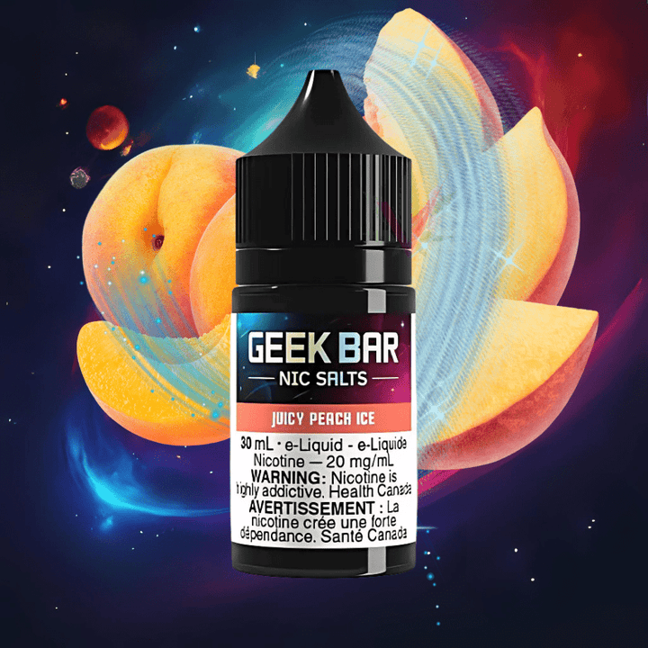 Juicy Peach Ice By Geek Bar Nic Salt Steinbach Vape SuperStore and Bong Shop Manitoba Canada