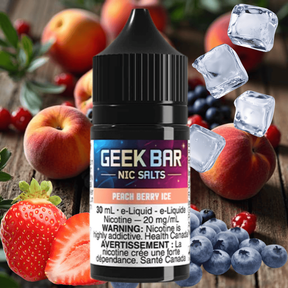 Geek Bar Nic Salt-Peach Berry Ice 20mg / 30ml Steinbach Vape SuperStore and Bong Shop Manitoba Canada