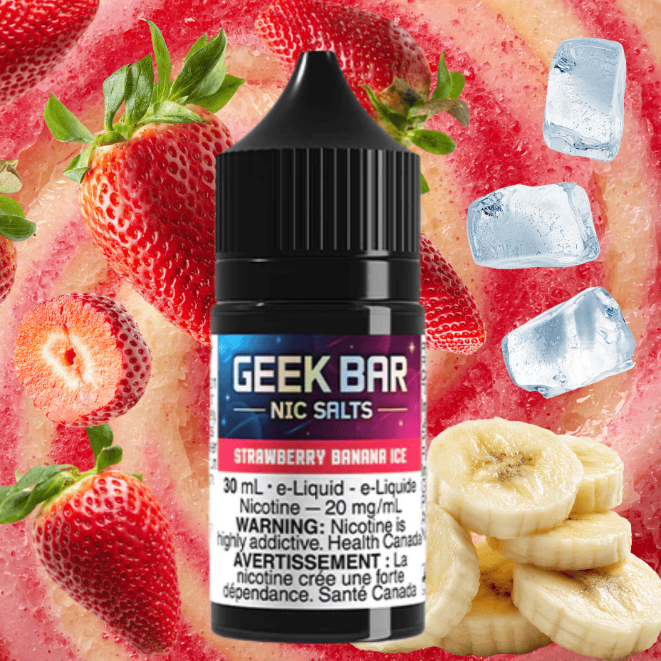 Geek Bar Nic Salt-Strawberry Banana Ice 20mg / 30ml Steinbach Vape SuperStore and Bong Shop Manitoba Canada