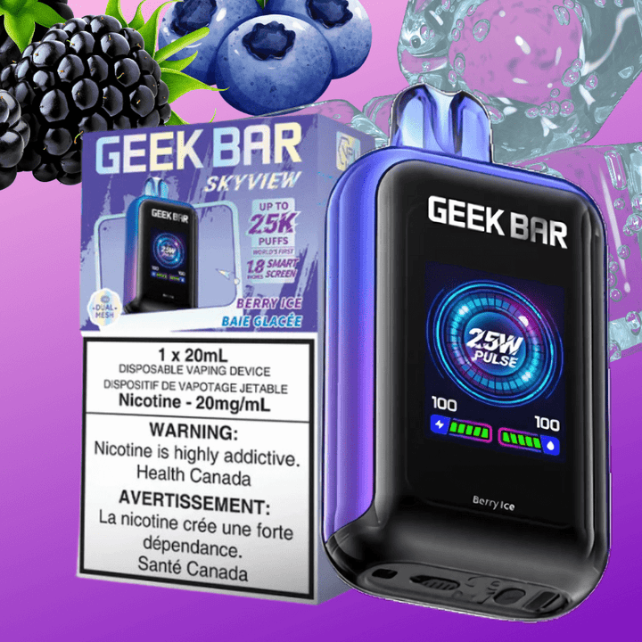 Geek Bar Skyview 25K Disposable Vape - Berry Ice 25000 Puffs / 20mg Steinbach Vape SuperStore and Bong Shop Manitoba Canada