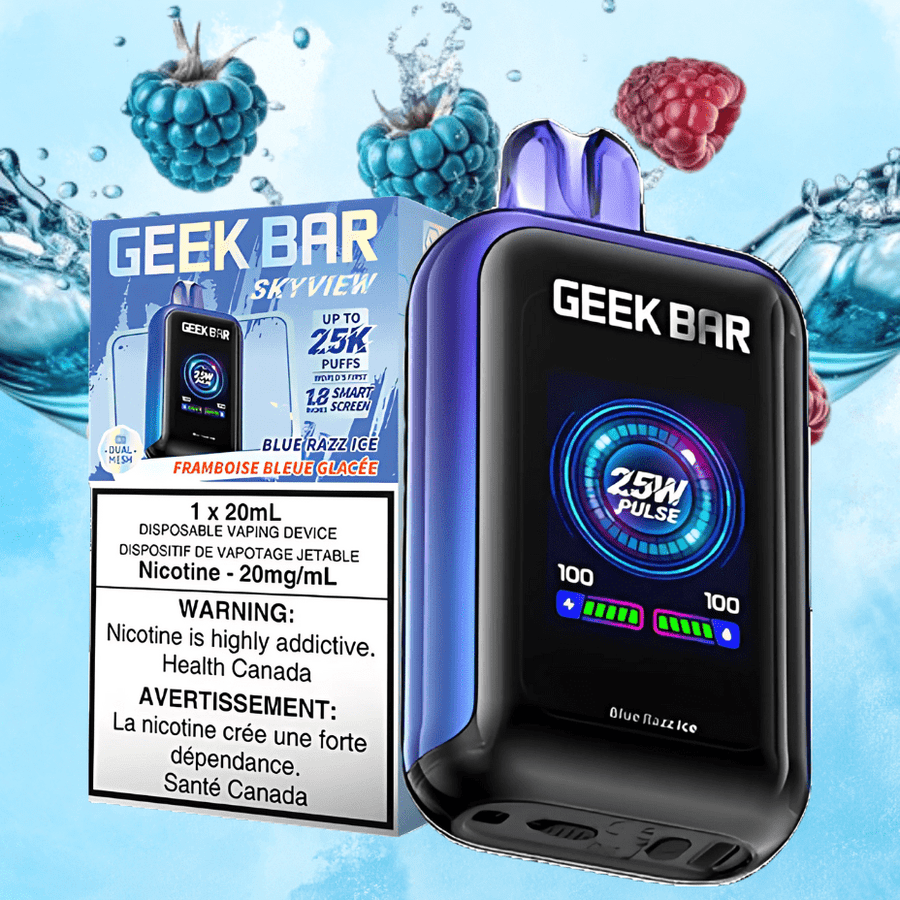 Geek Bar Skyview 25K Disposable Vape - Blue Razz Ice 25000 Puffs / 20mg Steinbach Vape SuperStore and Bong Shop Manitoba Canada