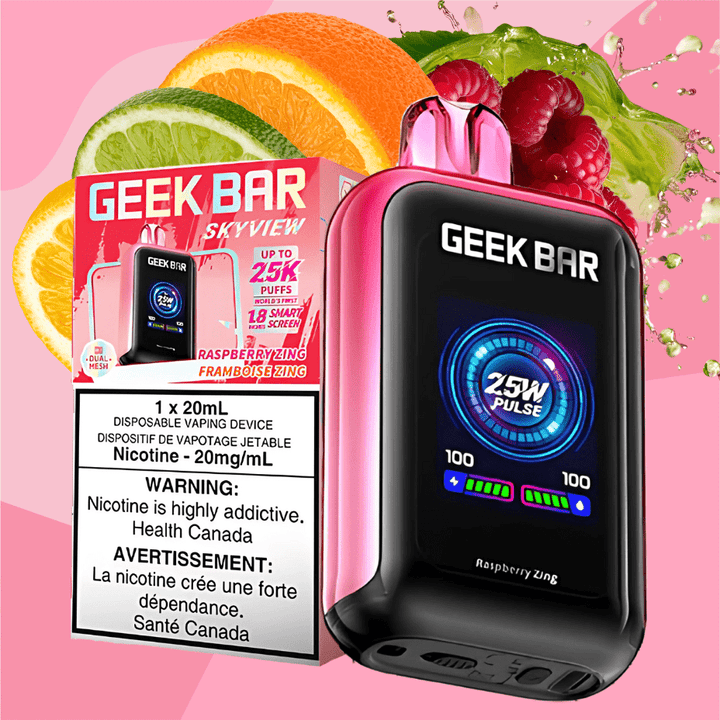 Geek Bar Skyview 25K Disposable Vape -Raspberry Zing 25000 Puffs / 20mg Steinbach Vape SuperStore and Bong Shop Manitoba Canada