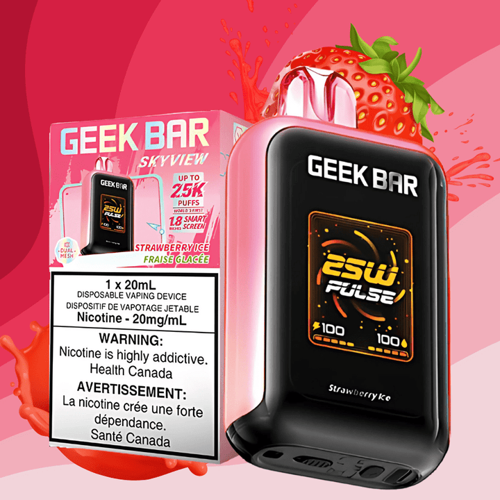 Geek Bar Skyview 25K Disposable Vape -Strawberry Ice 25000 Puffs / 20mg Steinbach Vape SuperStore and Bong Shop Manitoba Canada