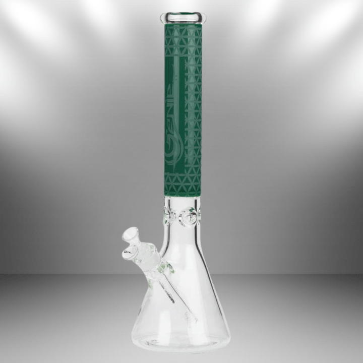 Genie Glass 7mm Sandblasted Beaker Bong 17" Green Camo Steinbach Vape SuperStore and Bong Shop Manitoba Canada