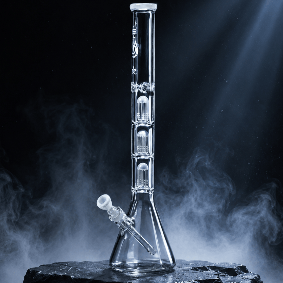 Genie Glass 9mm Triple Tree Perc Beaker Bong 24" 24" Steinbach Vape SuperStore and Bong Shop Manitoba Canada