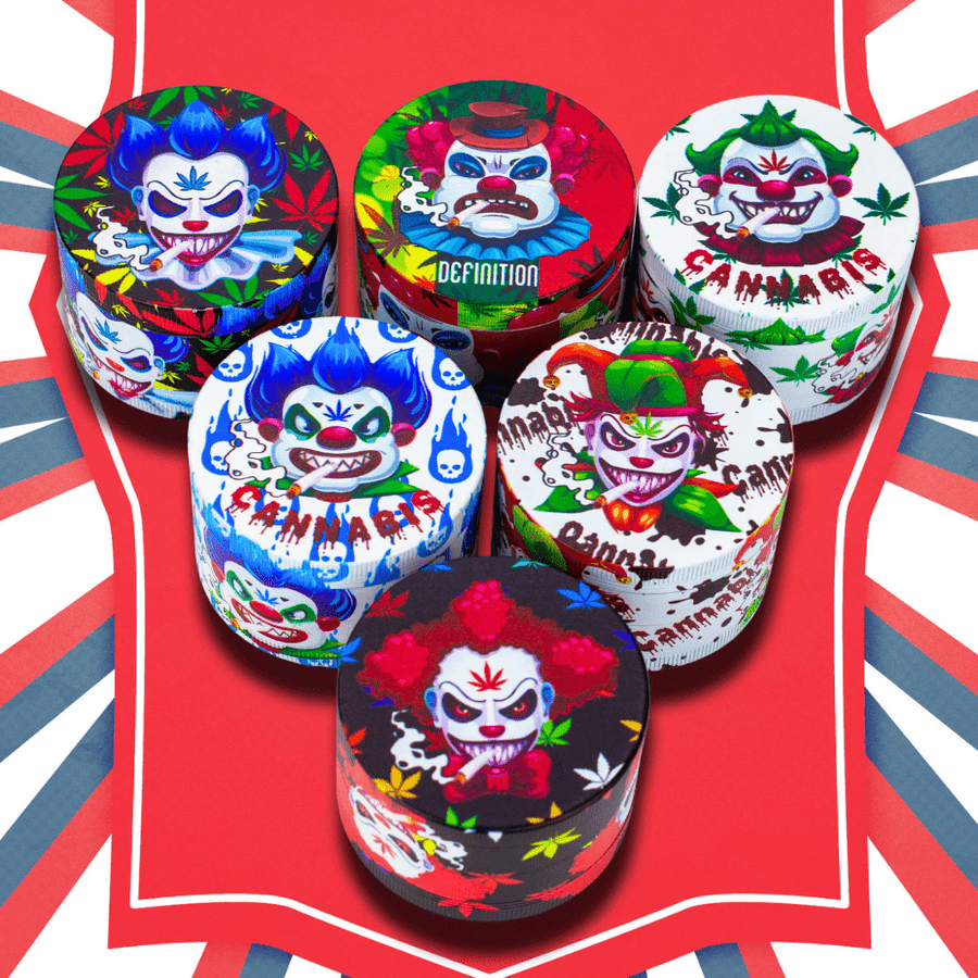Genie Metal Grinder-63mm 4-Piece Clown Design Steinbach Vape SuperStore and Bong Shop Manitoba Canada