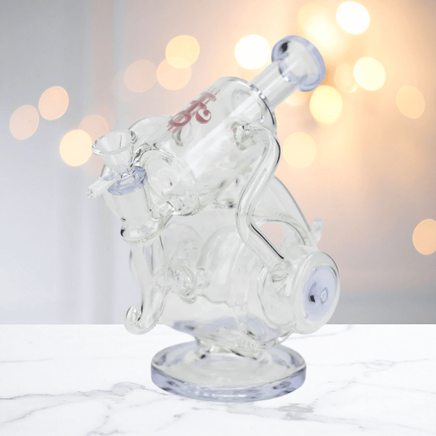 H20 Glass 7mm Recycler Doughnut Perc Dab Rig 10" Steinbach Vape SuperStore and Bong Shop Manitoba Canada