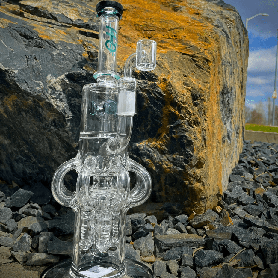 H2O Glass 7mm Bong with 4 Rocket Percs-20" Steinbach Vape SuperStore and Bong Shop Manitoba Canada