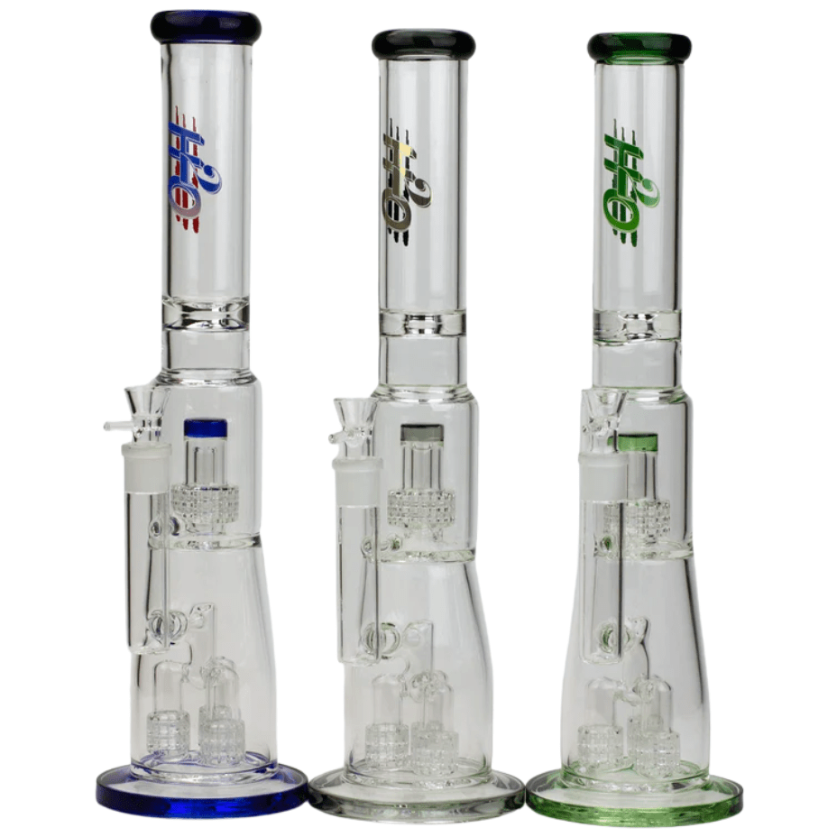 H2O Glass Bong with Dome & Triple Matrix Perc-17" Steinbach Vape SuperStore and Bong Shop Manitoba Canada