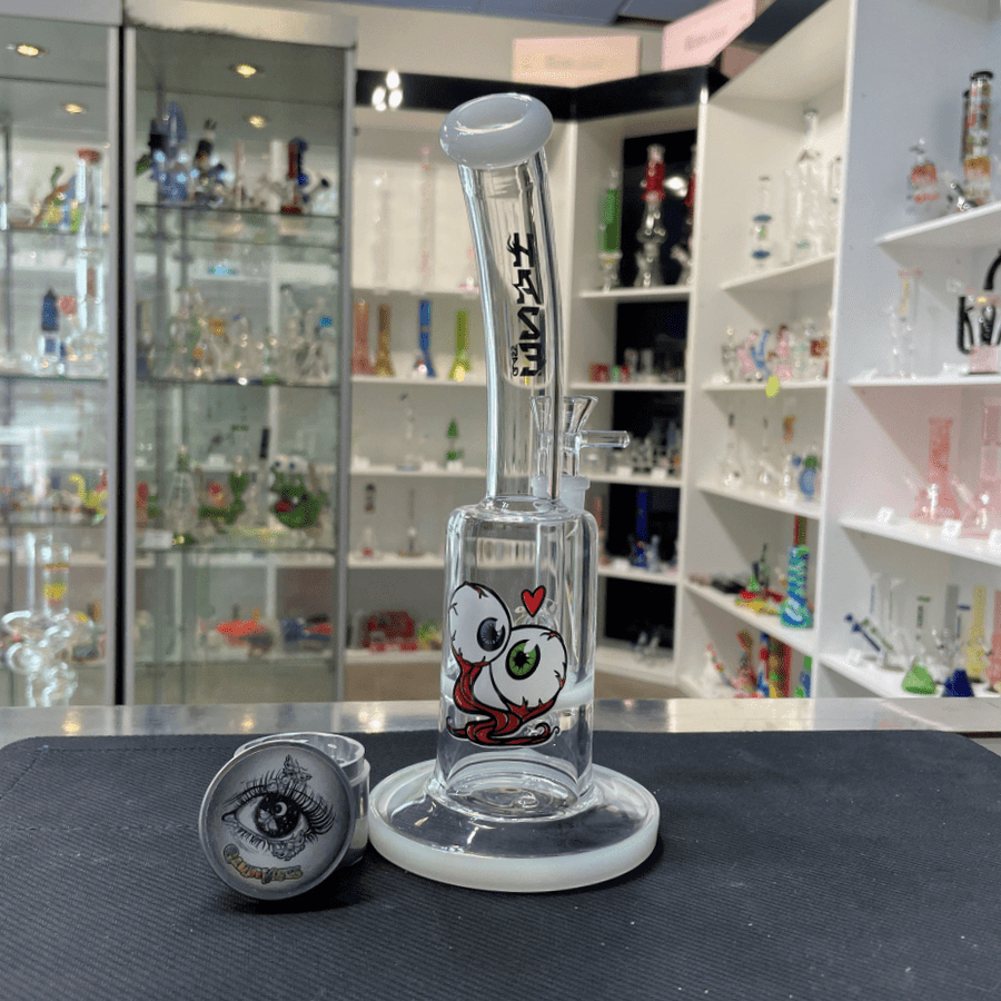 Haze Glass Eyes Rig W/Honeycomb Percolator-8" Steinbach Vape SuperStore and Bong Shop Manitoba Canada