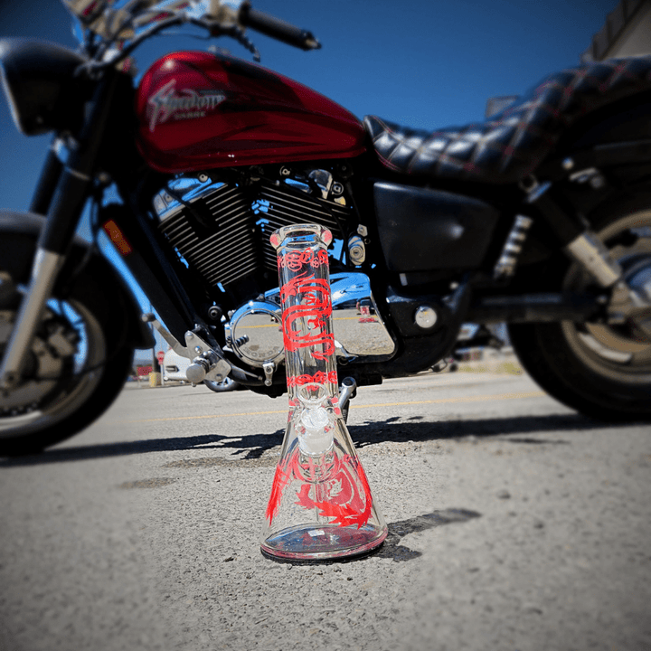 Heady Dragon 9mm Beaker Bong-12" 9mm / Red Steinbach Vape SuperStore and Bong Shop Manitoba Canada
