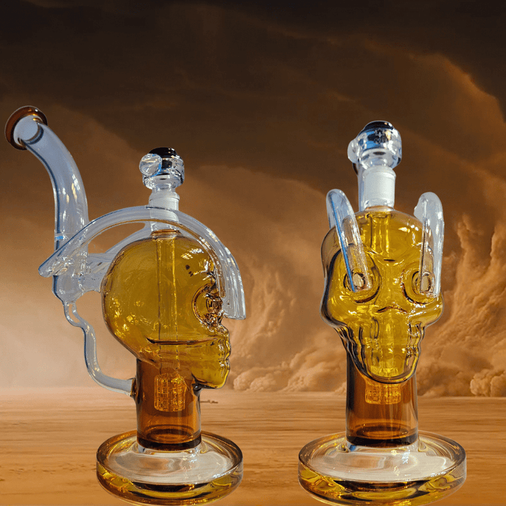 High Class Glass 7mm Amber Skull Bong Steinbach Vape SuperStore and Bong Shop Manitoba Canada