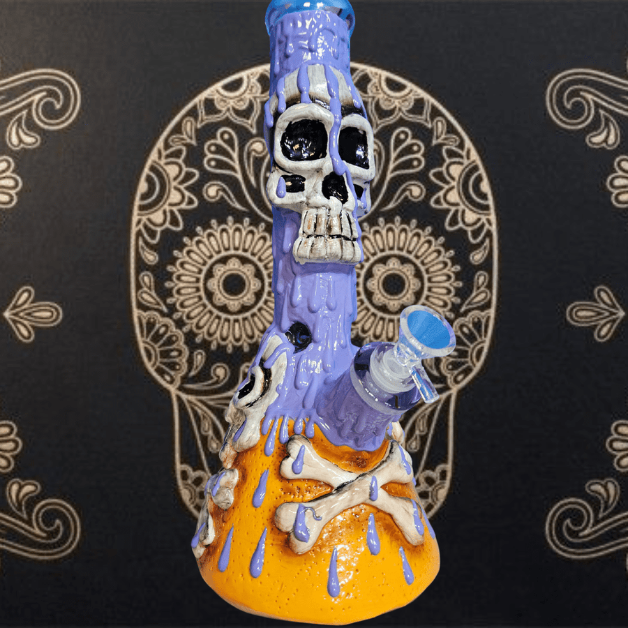 High Class Glass 7mm Day Of The Dead Beaker Steinbach Vape SuperStore and Bong Shop Manitoba Canada