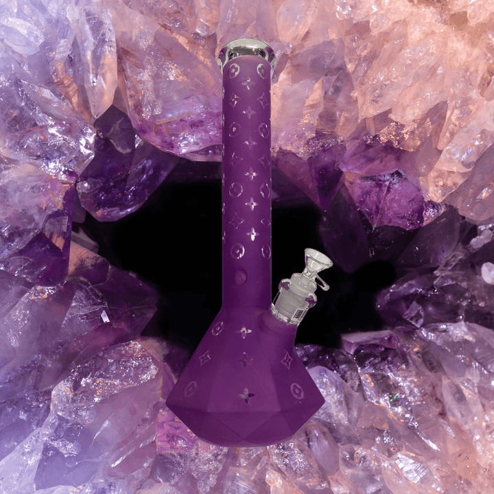 High Class Glass 7mm Designer Diamond Beaker Purple Steinbach Vape SuperStore and Bong Shop Manitoba Canada