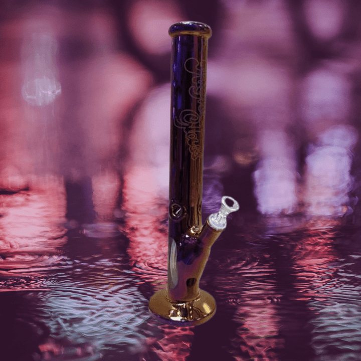 High Class Glass 7mm Plated Straight Tube 14" Rainbow Steinbach Vape SuperStore and Bong Shop Manitoba Canada