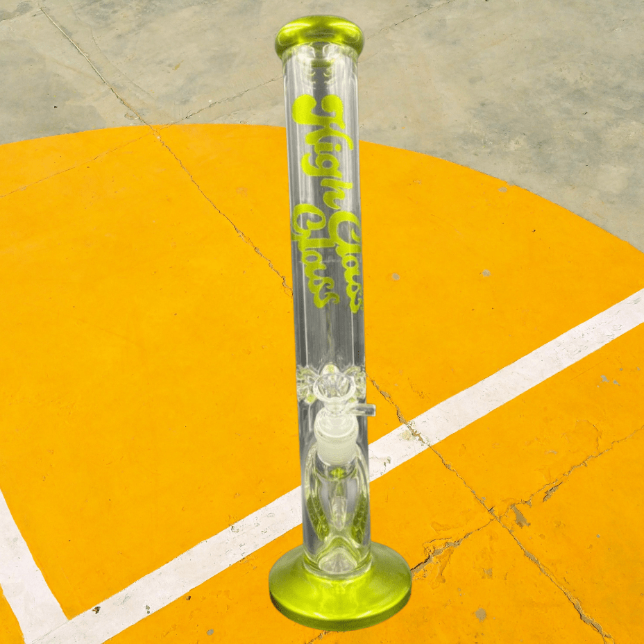 High Class Glass 7mm Plated Straight Tube 14" Yellow Steinbach Vape SuperStore and Bong Shop Manitoba Canada
