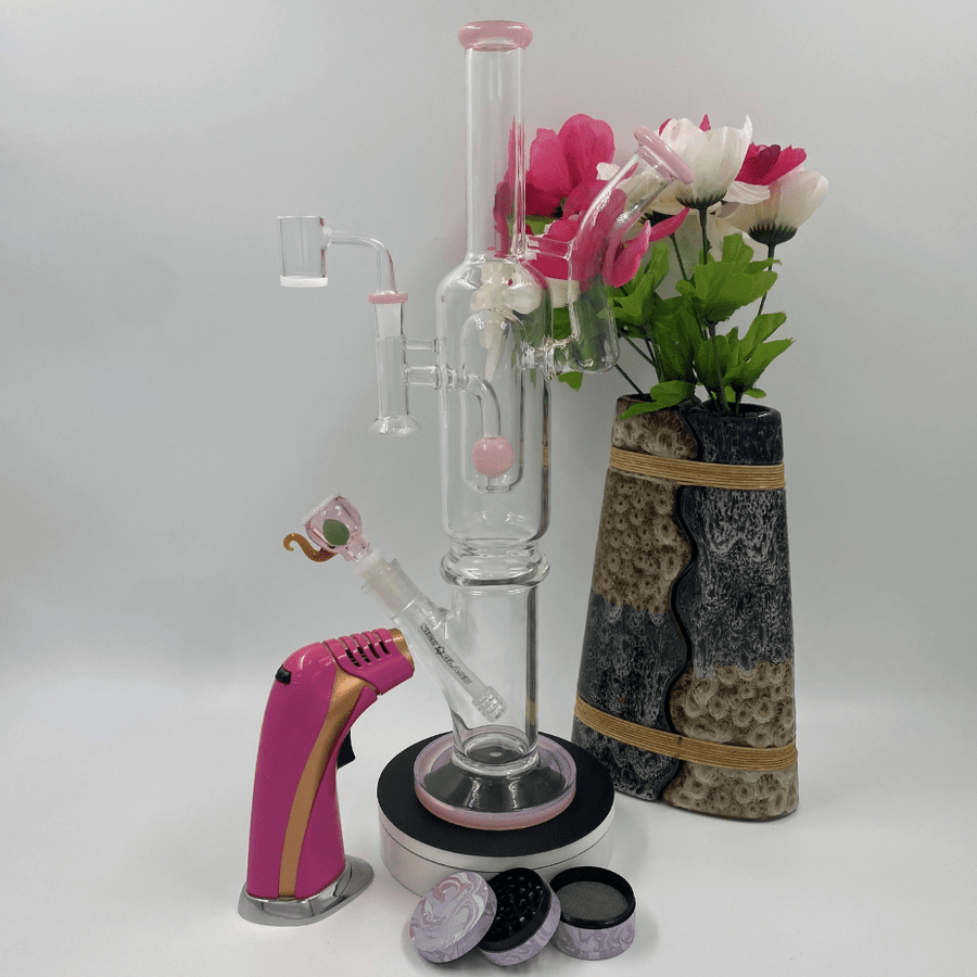 High Class Glass Dual Chamber Straight Tube Pink Steinbach Vape SuperStore and Bong Shop Manitoba Canada