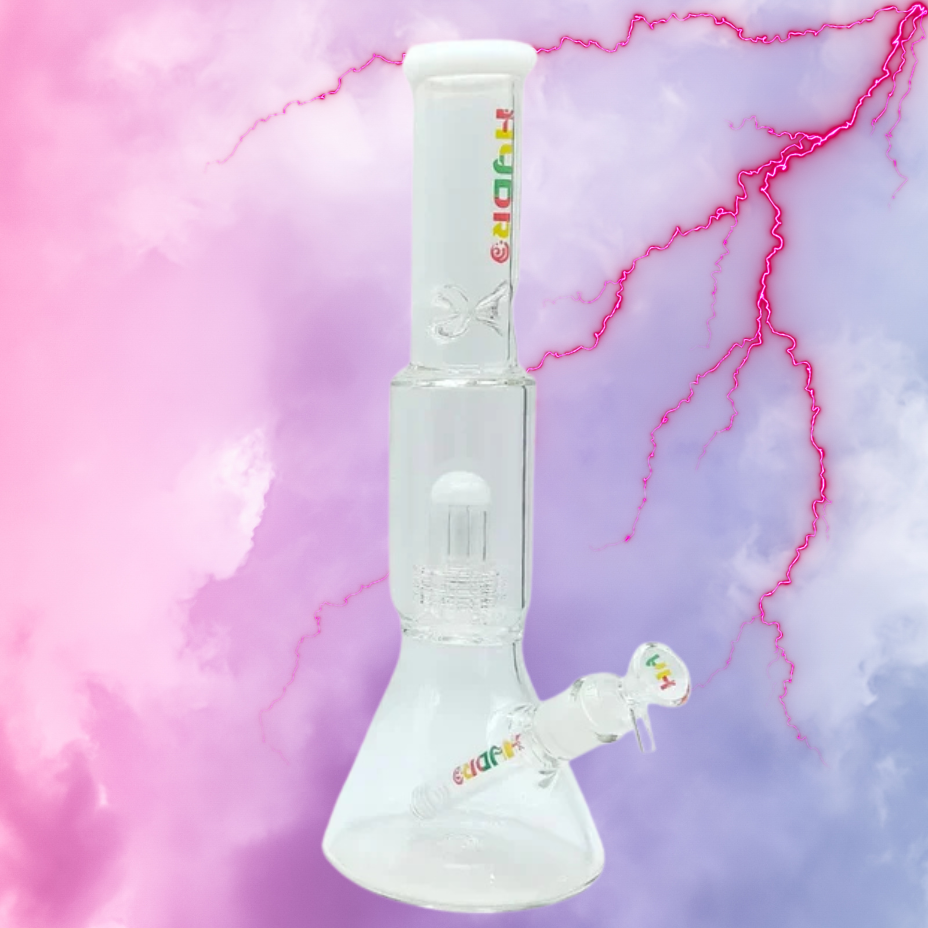 HYDRO Glass 7mm Matrix Perc Beaker 13.6" White Steinbach Vape SuperStore and Bong Shop Manitoba Canada