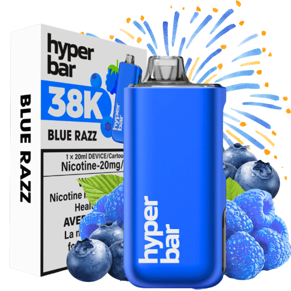 Hyper Bar BE38000 Disposable Vape-Blue Razz Steinbach Vape SuperStore and Bong Shop Manitoba Canada