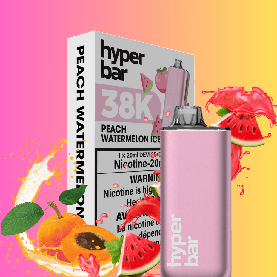 Hyper Bar BE38000 Disposable Vape-Peach Watermelon Ice 38000 Puffs / 20mg Steinbach Vape SuperStore and Bong Shop Manitoba Canada