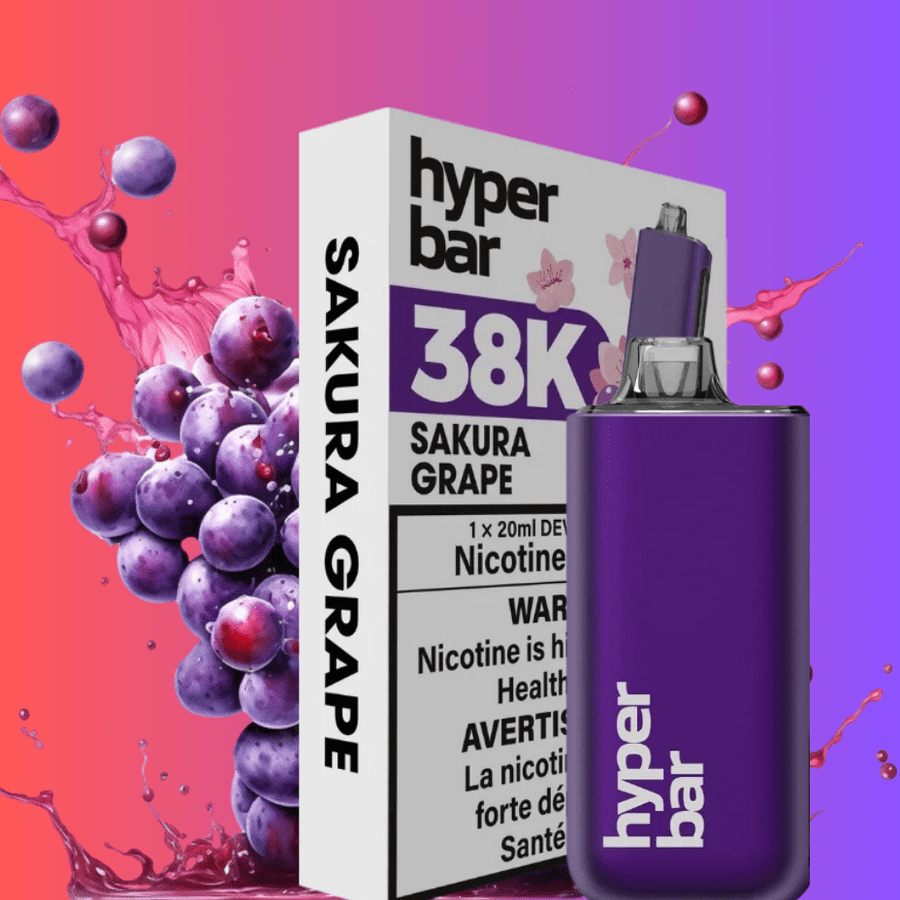 Hyper Bar BE38000 Disposable Vape-Sakura Grape 38000 Puffs / 20mg Steinbach Vape SuperStore and Bong Shop Manitoba Canada