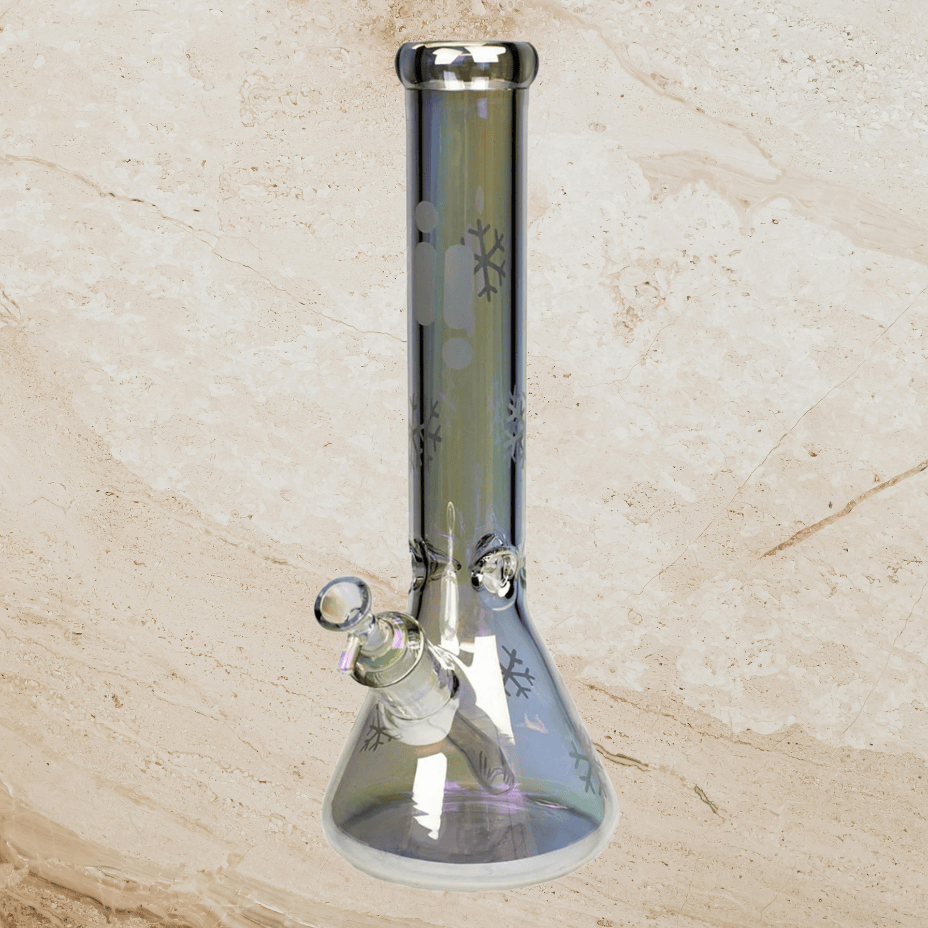 Infyniti Glass 7mm Electroplated Snowflake Beaker Bong 14" Steinbach Vape SuperStore and Bong Shop Manitoba Canada