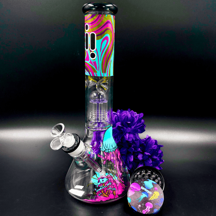 Infyniti Untamed 7mm Jellyfish Beaker w/ Tree Perc 14" Steinbach Vape SuperStore and Bong Shop Manitoba Canada