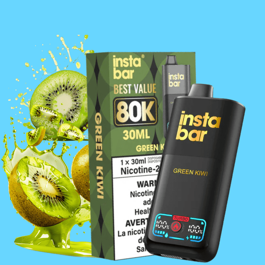 Insta Bar 80K Disposable Vape-Green Kiwi Steinbach Vape SuperStore and Bong Shop Manitoba Canada