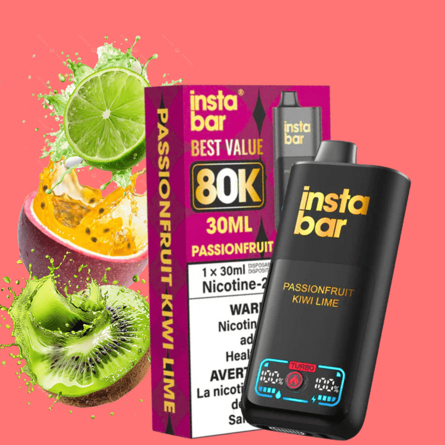 Insta Bar 80K Disposable Vape-Passionfruit Kiwi Lime Steinbach Vape SuperStore and Bong Shop Manitoba Canada