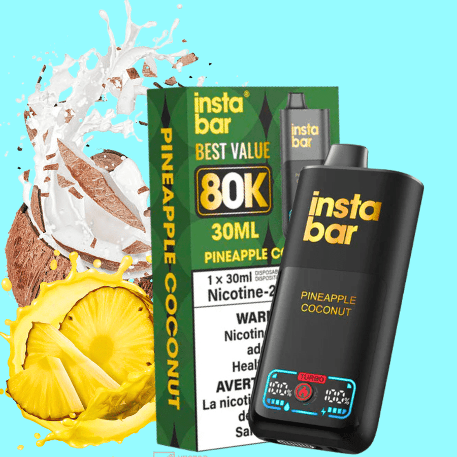 Insta Bar 80K Disposable Vape-Pineapple Coconut Steinbach Vape SuperStore and Bong Shop Manitoba Canada