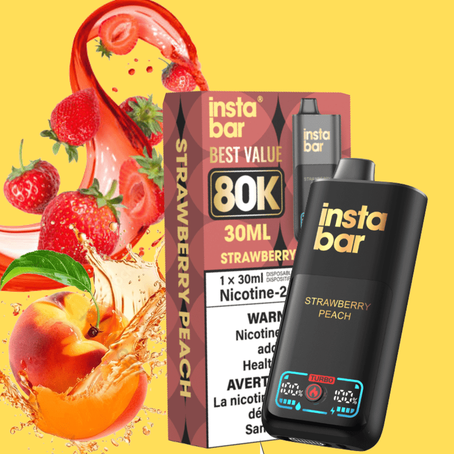 Insta Bar 80K Disposable Vape-Strawberry Peach Steinbach Vape SuperStore and Bong Shop Manitoba Canada