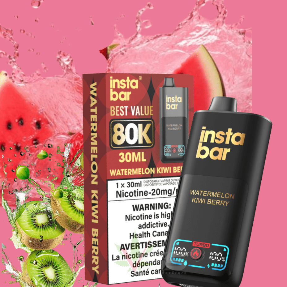 Insta Bar 80K Disposable Vape-Watermelon Kiwi Berry Steinbach Vape SuperStore and Bong Shop Manitoba Canada