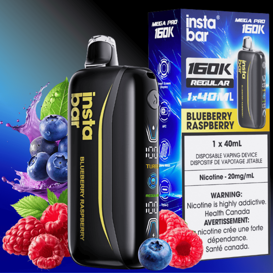 Insta Bar Mega Pro 160K Disposable Vape - Blueberry Raspberry 20mg / 160000 Steinbach Vape SuperStore and Bong Shop Manitoba Canada