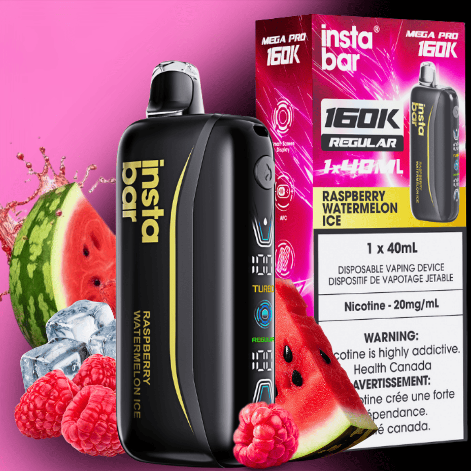 Insta Bar Mega Pro 160K Disposable Vape - Raspberry Watermelon Ice 20mg / 160000 Steinbach Vape SuperStore and Bong Shop Manitoba Canada