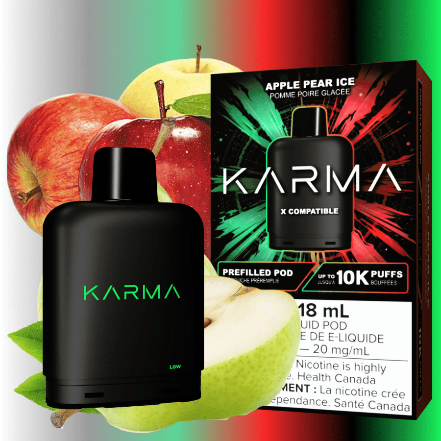 Karma 10k Puff Pod-Apple Pear Ice 18ml / 20mg Steinbach Vape SuperStore and Bong Shop Manitoba Canada