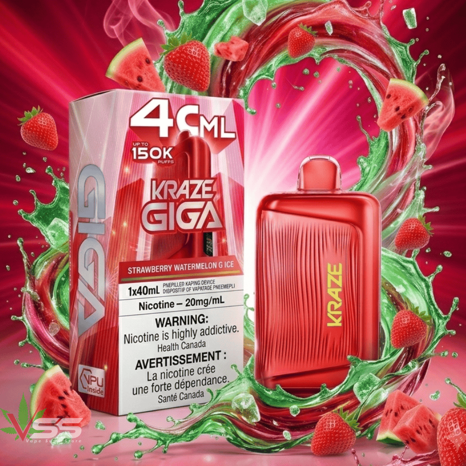 Kraze Giga 150K Disposable Vape-Strawberry Watermelon G Ice 150K / 40ml Steinbach Vape SuperStore and Bong Shop Manitoba Canada