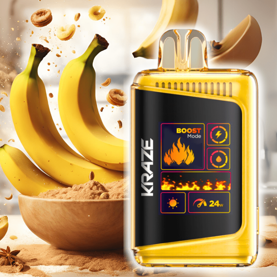 Kraze HD Mega 20k Disposable Vape - Banana Bake 20000 Puffs / 20mg Steinbach Vape SuperStore and Bong Shop Manitoba Canada