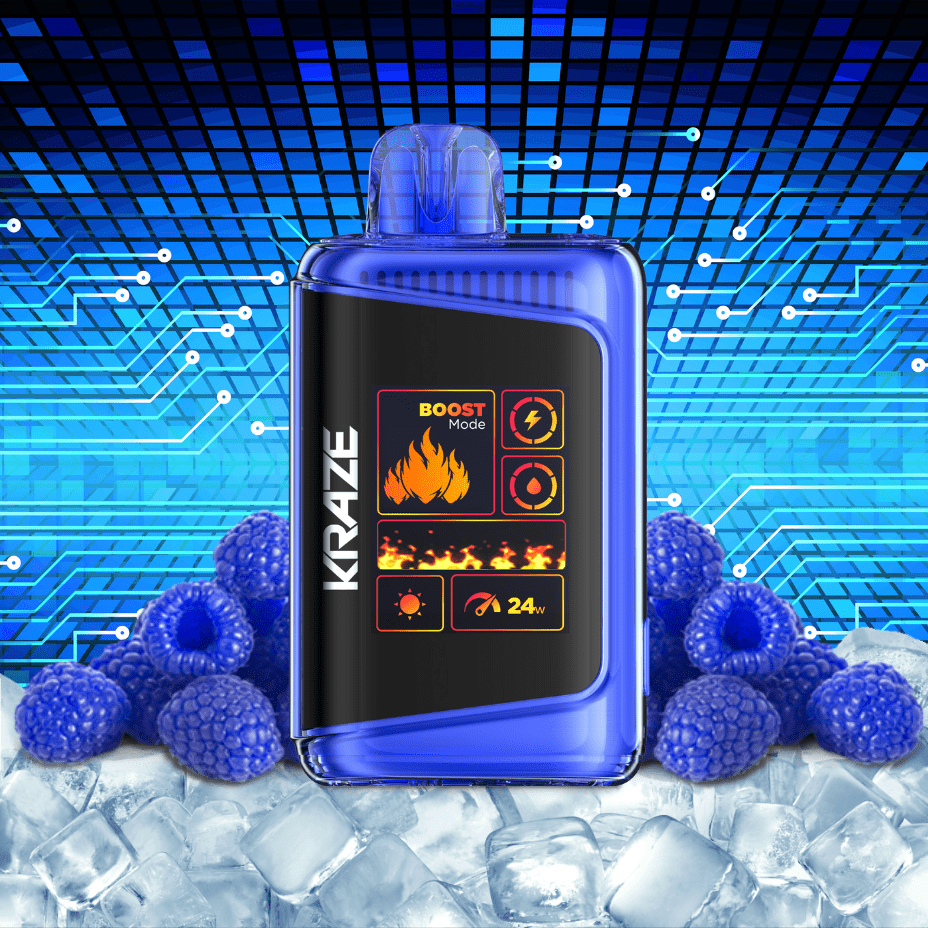 Kraze HD Mega 20k Disposable Vape - Blue Razz Ice 20000 Puffs / 20mg Steinbach Vape SuperStore and Bong Shop Manitoba Canada