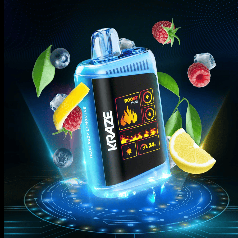Kraze HD Mega 20k Disposable Vape - Blue Razz Lemon Ice 20000 Puffs / 20mg Steinbach Vape SuperStore and Bong Shop Manitoba Canada
