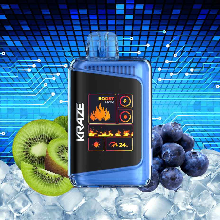 Kraze HD Mega 20k Disposable Vape - Blueberry Kiwi Ice 20000 Puffs / 20mg Steinbach Vape SuperStore and Bong Shop Manitoba Canada