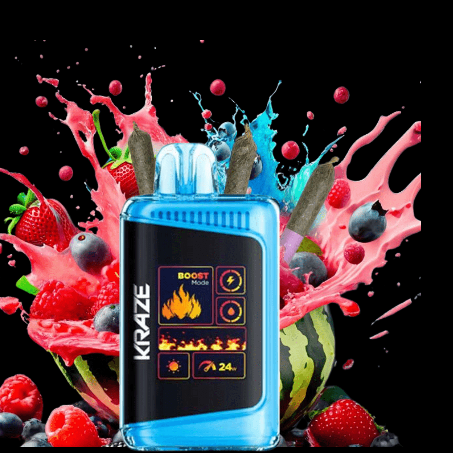 Kraze HD Mega 20k Disposable Vape - Blueberry Watermelon Ice 20000 Puffs / 20mg Steinbach Vape SuperStore and Bong Shop Manitoba Canada