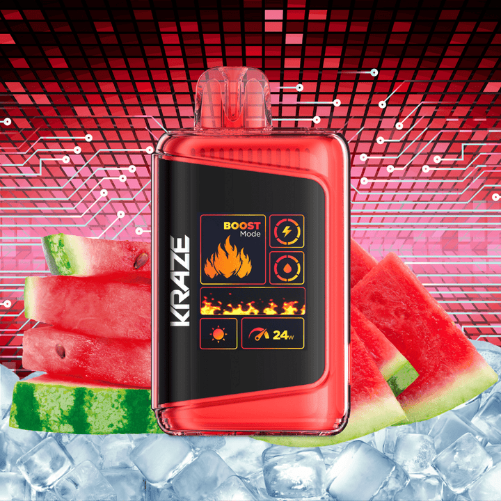 Kraze HD Mega 20k Disposable Vape - Watermelon Ice 20000 Puffs / 20mg Steinbach Vape SuperStore and Bong Shop Manitoba Canada