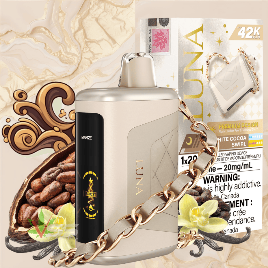 Kraze Luna 42k Disposable Vape - White Coco Swirl Steinbach Vape SuperStore and Bong Shop Manitoba Canada