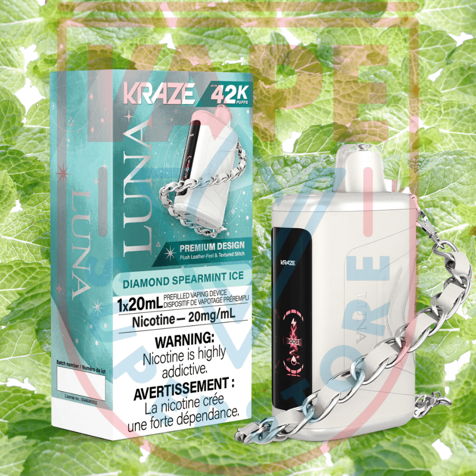 Kraze Luna Disposable Vape-Diamond Spearmint Ice Steinbach Vape SuperStore and Bong Shop Manitoba Canada