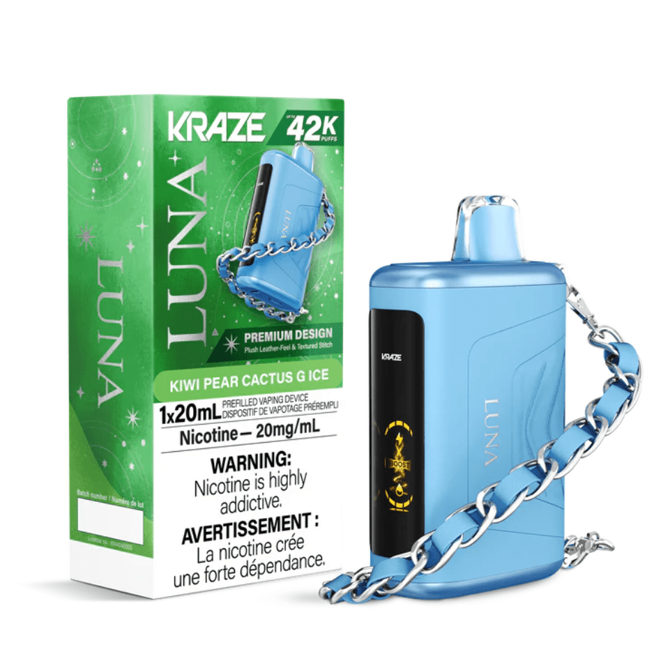 Kraze Luna Disposable Vape-Kiwi Pear Cactus G Ice Steinbach Vape SuperStore and Bong Shop Manitoba Canada