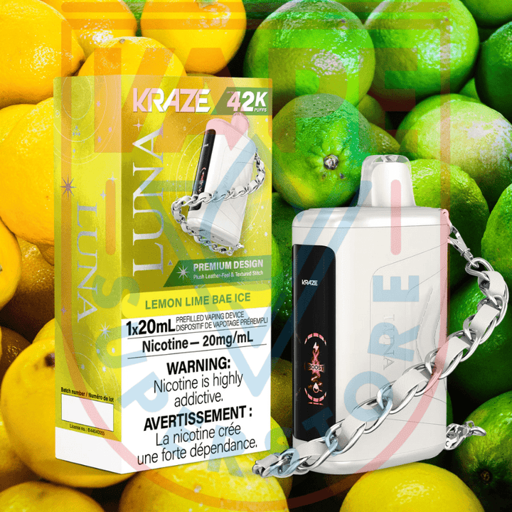Kraze Luna Disposable Vape-Lemon Lime Bae Ice Steinbach Vape SuperStore and Bong Shop Manitoba Canada