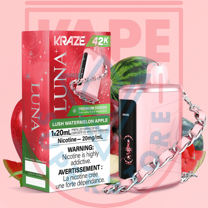 Kraze Luna Disposable Vape-Lush Watermelon Apple Steinbach Vape SuperStore and Bong Shop Manitoba Canada